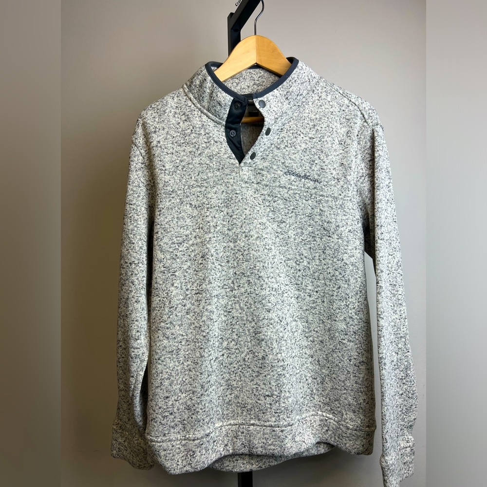 Eddie Bauer quarter button up fleece sweater